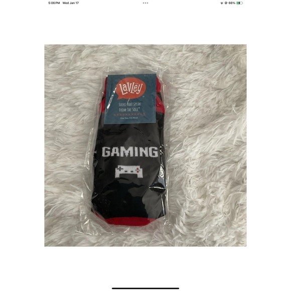 LAVLEY Socks “I'd Rather Be Gaming” Fun Golf Socks For Men and Women NEW - Picture 3 of 4
